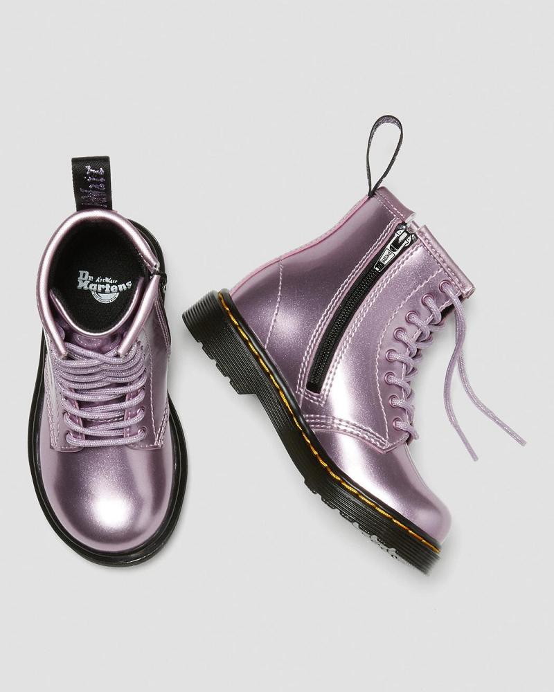 Pink Kids' Dr Martens Toddler 1460 Metallic Lace Up Boots | CA 696LIS